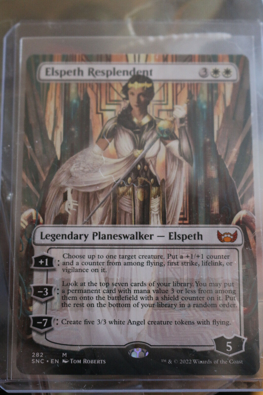 MTG MTG 1x Elspeth Resplendent Borderless Streets of New Capenna card Omniphustoys MTG MTG 1x Elspeth Resplendent Borderless Streets of New Capenna card Omniphustoys
