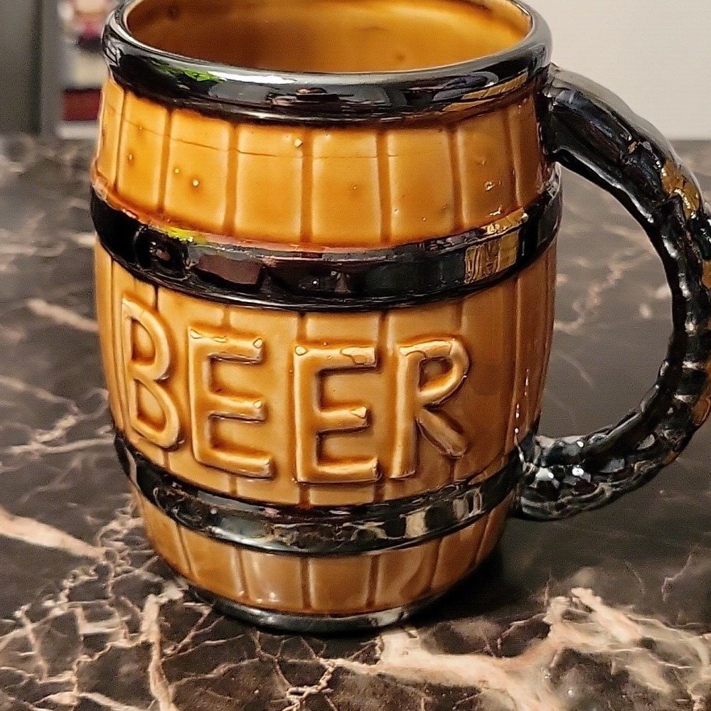 2X Mugs Vintage Wade Beer Barrel / Ale Mug / Bar Ware