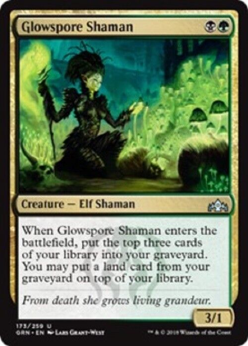 MTG 2x Glowspore Shaman Guilds of Ravnica MTG Magic Gathering Card Com Omniphustoys MTG 2x Glowspore Shaman Guilds of Ravnica MTG Magic Gathering Card Com Omniphustoys