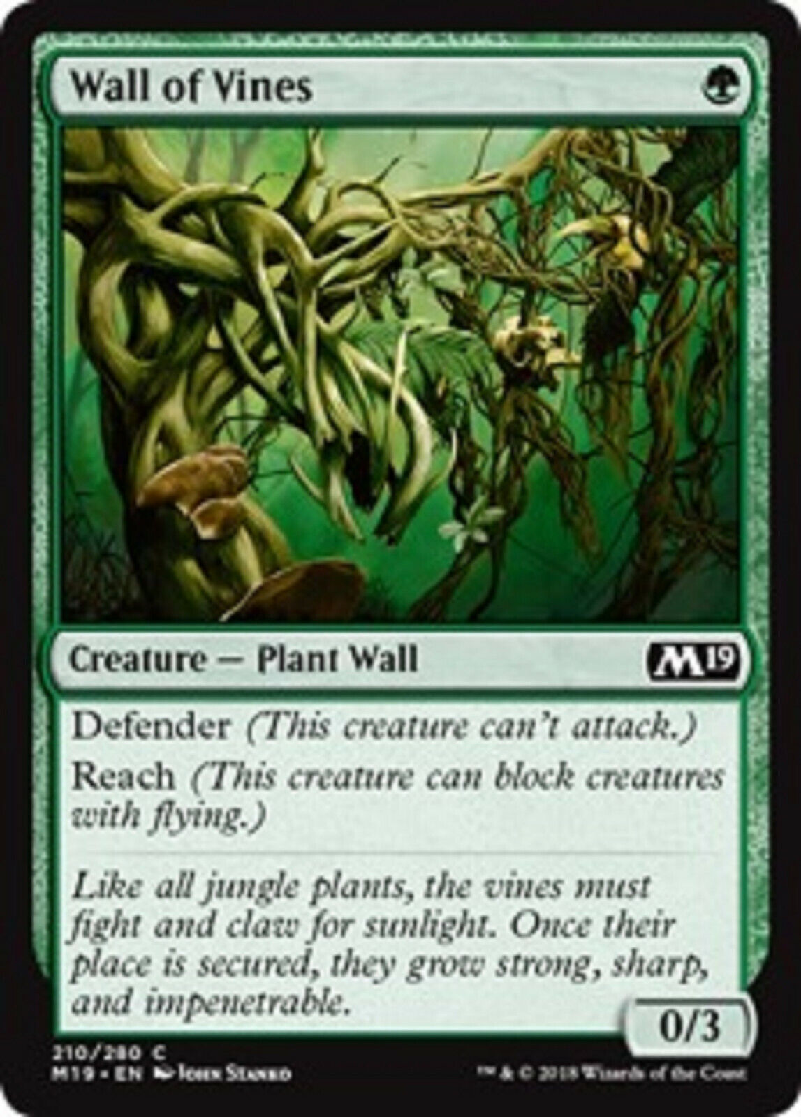 MTG MTG 4x Wall of Vines Core Set 2019 Card Magic The Gathering