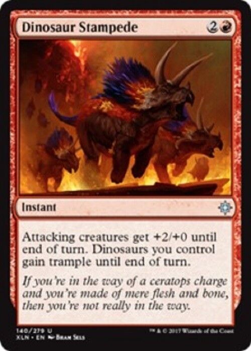 MTG 1x Dinosaur Stampede Ixalan Card MTG Commander Pauper Omniphustoys MTG 1x Dinosaur Stampede Ixalan Card MTG Commander Pauper Omniphustoys