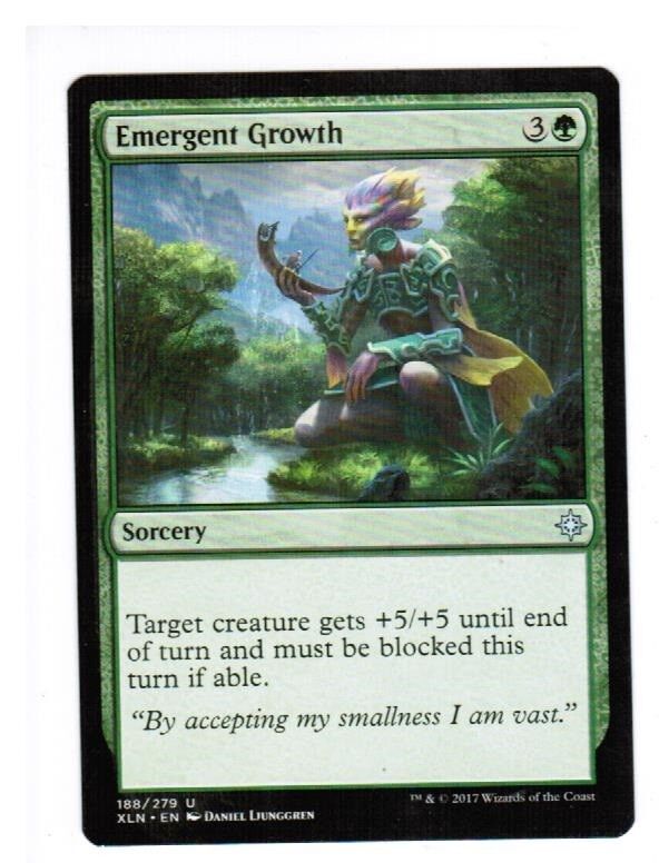 MTG 1x Emergent Growth Ixalan English Unplayed NM cards Freshpack Pauper Commander