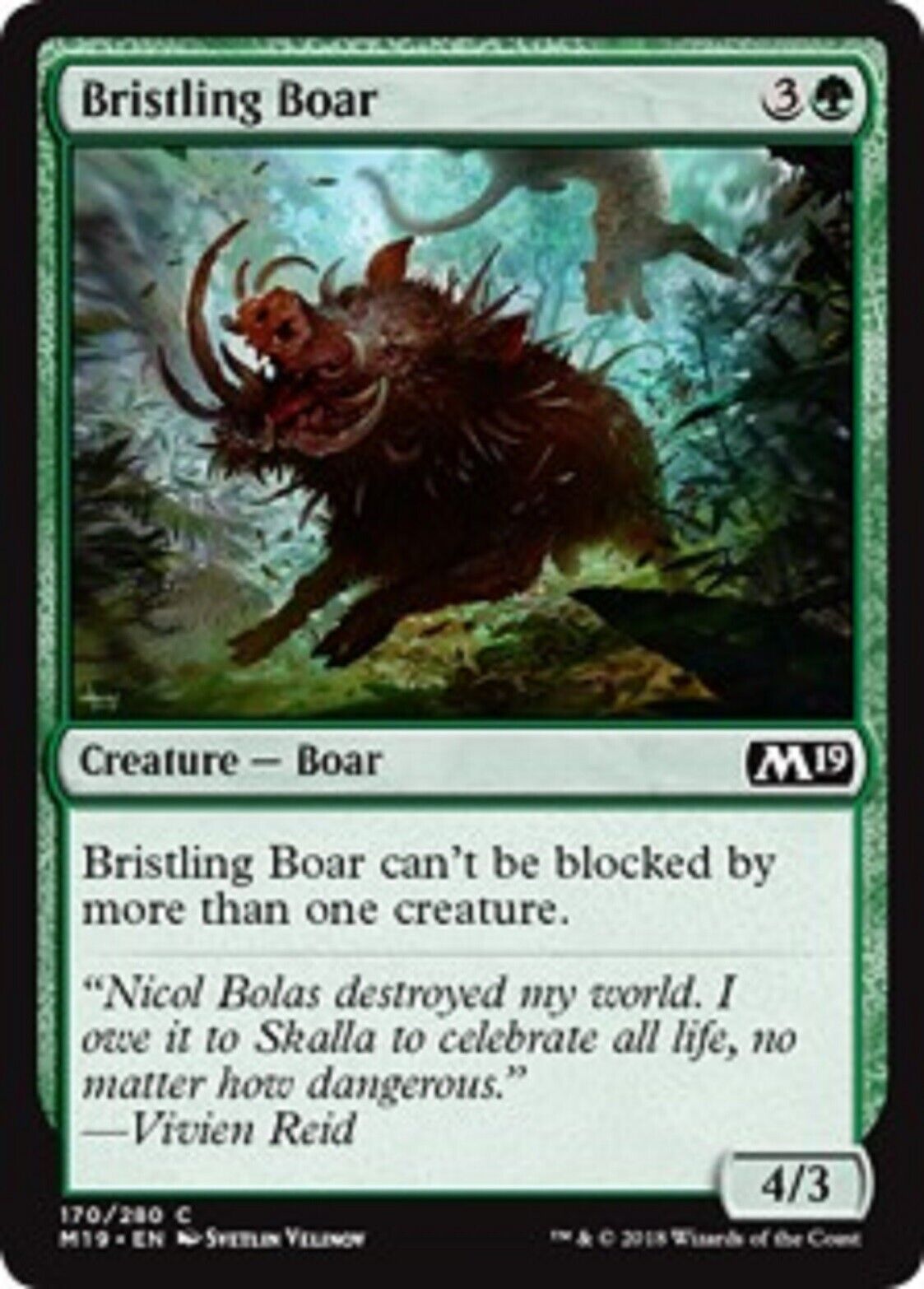 MTG MTG 4x Bristling Boar Core Set 2019 cards Magic The Gathering Omniphustoys MTG MTG 4x Bristling Boar Core Set 2019 cards Magic The Gathering Omniphustoys