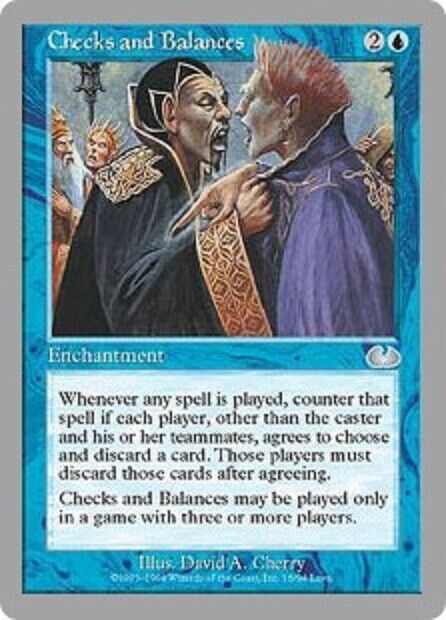 MTG 1x Checks and Balances Unglued card MTG Magic the Gathering MTG 1x Checks and Balances Unglued card MTG Magic the Gathering