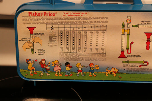 Vintage 1984 Fisher Price Crazy Combo Horn Set Musical Instrument For Parts
