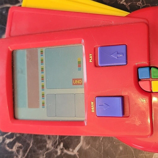 Vintage 1999 Uno Handheld Electronic Travel Card Game Mattel