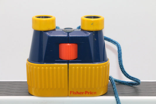 Fisher-Price Vintage 1986 Adjustable Binoculars Blue/Yellow W/Lanyard Working #2