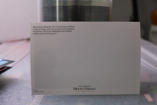 Vintage Post Card West Of Mansion This 1972 Painting Edward Savage Mount Vernon