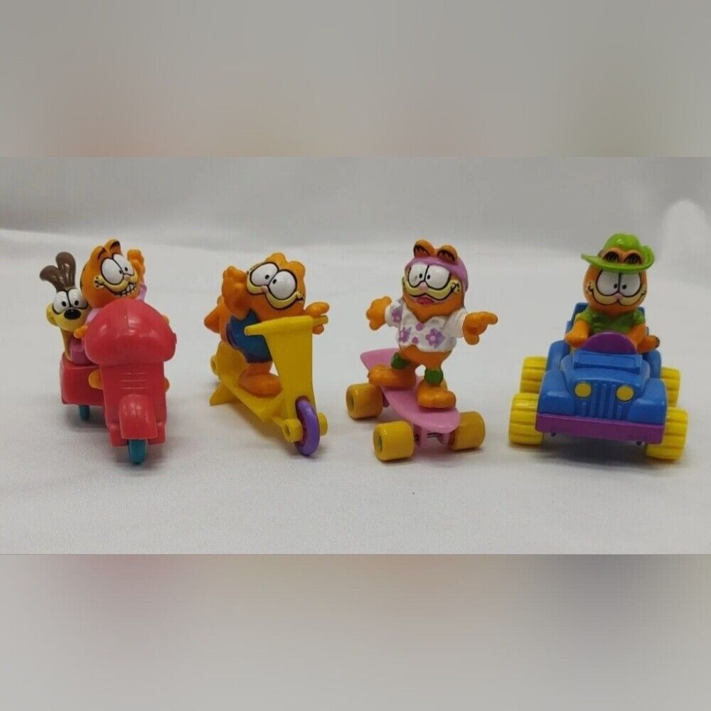 Vintage Lot Of Mcdonald'S Garfield Happy Meal Toys 1988 Complete Set Of 4