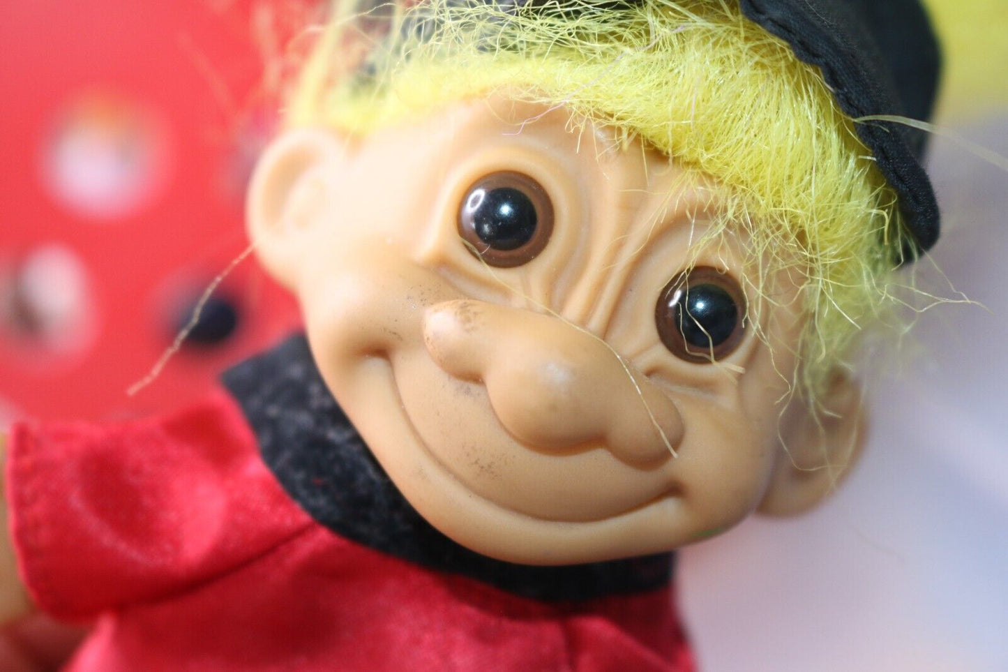 Vintage Russ 4.5" Race Horse Jockey Troll Doll Riding Figure Toy Vtg Collectibl