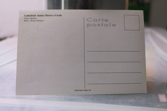 Vintage Post Card Cathédrale Sainte-Thérèse D'Avila Amos Québec Canada Renée