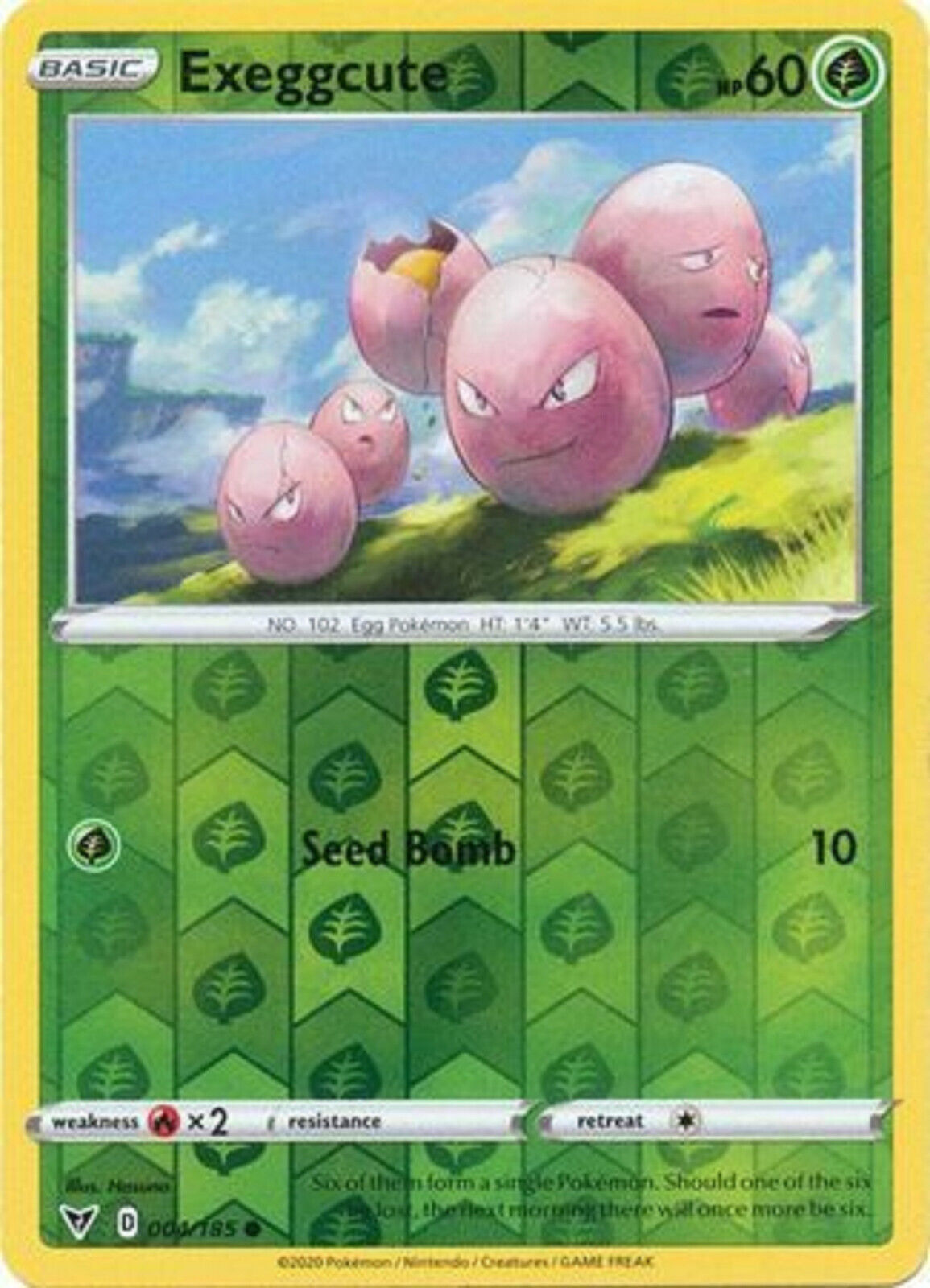 Exeggcute 004/185 Vivid Voltage Pokemon (Reverse Holo, Nm) Omniphustoys Exeggcute 004/185 Vivid Voltage Pokemon (Reverse Holo, Nm) Omniphustoys