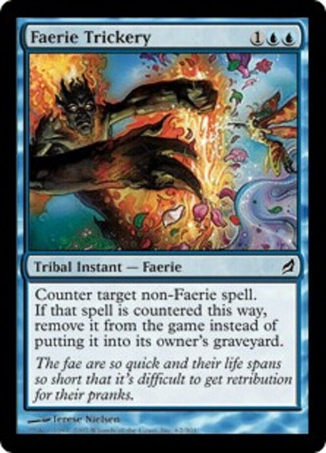 MTG MTG 1x Faerie Trickery Lorwyn Card Magic The Gathering NM Draws a card Pauper
