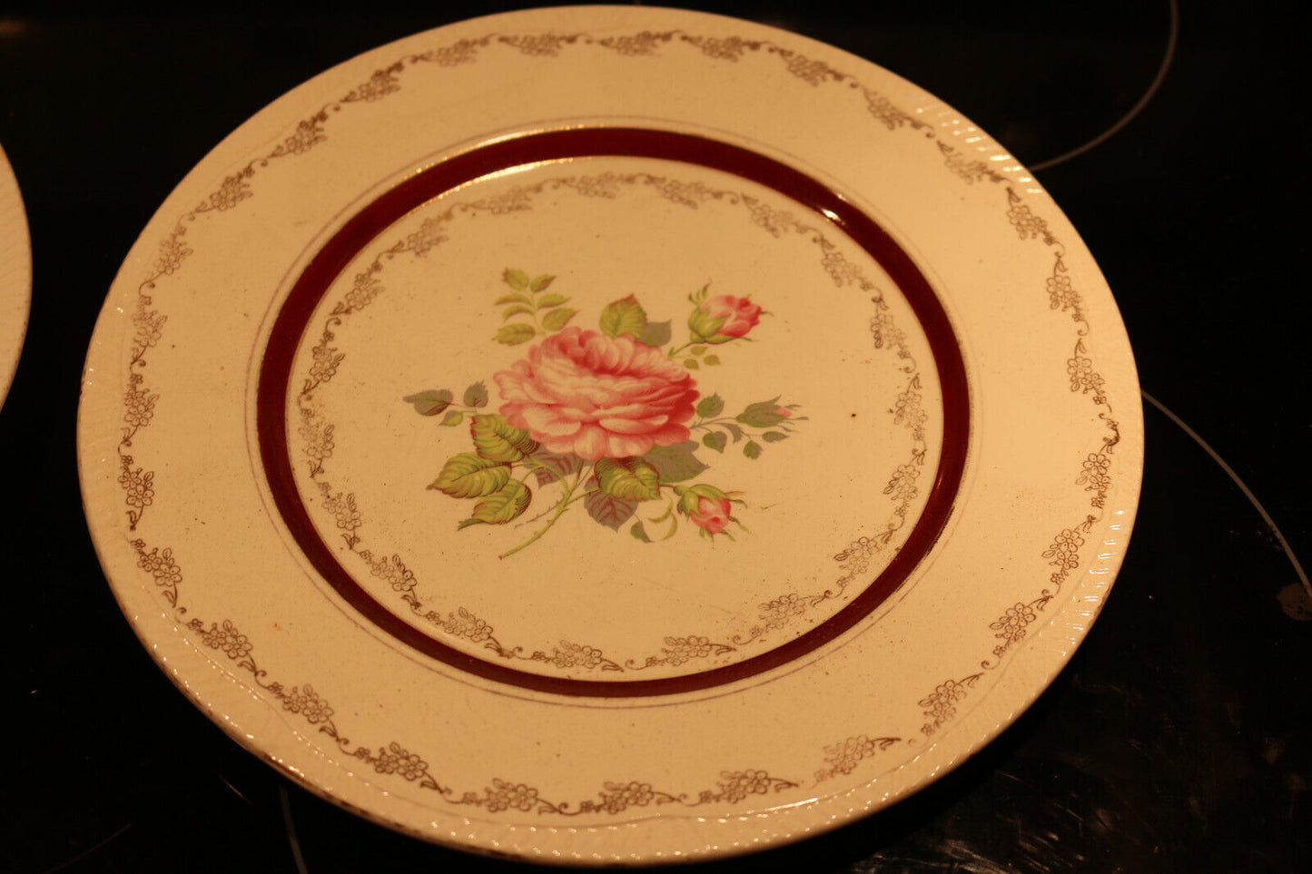 1+1 Of A Set From Princess Rose 22 Karat Gold Winterton Longton Plate Porcelain