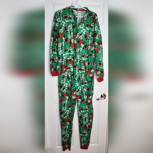 Christmas Pajamas Santa Football Mens Large