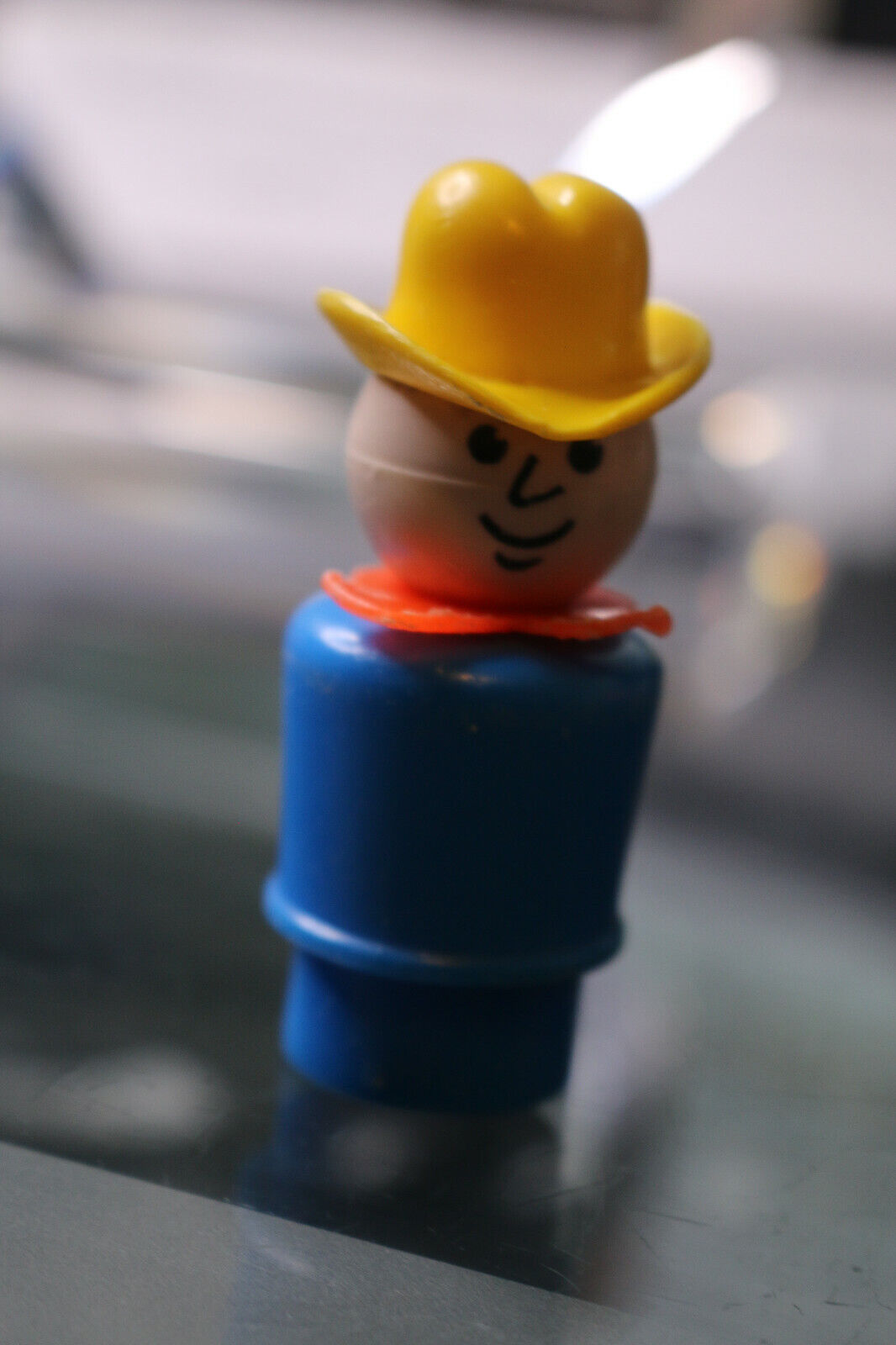 Fisher Price Little People Vintage Farmer Cowboy In Blue Figure Toy