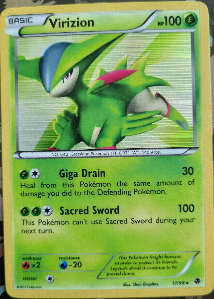 Virizion | 17/98 |Rev Holo | Black & White Emerging Powers | Pokemon Card 2011