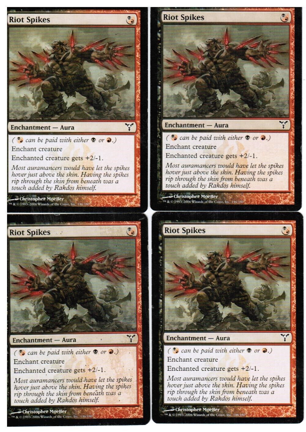 mtg card spikes MTG MTG 4x Riot Spikes Dissension Magic the Gathering cards Played – Omniphustoys