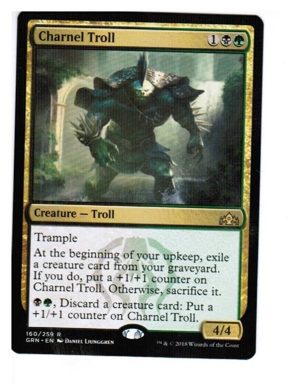 MTG MTG Magic Rare NM Charnel Troll GRN Guilds of Ravnica card Multico Omniphustoys MTG MTG Magic Rare NM Charnel Troll GRN Guilds of Ravnica card Multico Omniphustoys