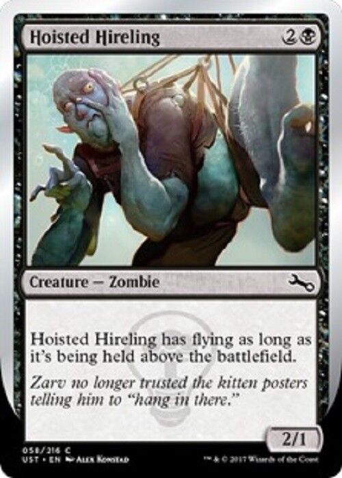 mtg old border cards MTG 4x Hoisted Hireling Unstable Cards Magic the Gathering MTG Pauper –  Omniphustoys