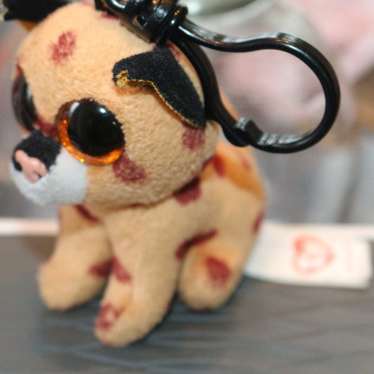 Ty Beanie Boos Collection Buckwheat The Lynx Plush Key Clip 4" Glitter Eyes