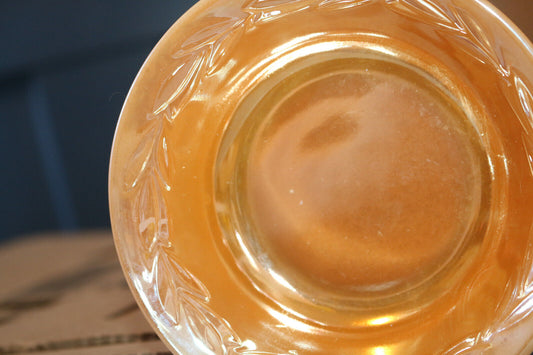 1X Vintage Fire King Oven Ware Peach Luster Laurel Leaf 4,5inch Serving Bowl Vtg