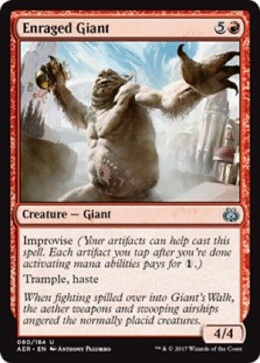 MTG MTG 1x Enraged Giant Aether Revolt Magic the Gathering card