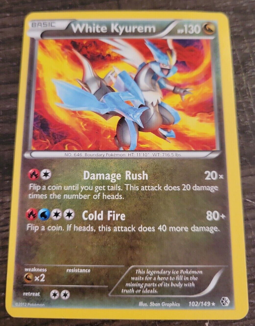 White Kyurem Boundaries Crossed 102/149 Pokemon Tcg Lp Regular Rare