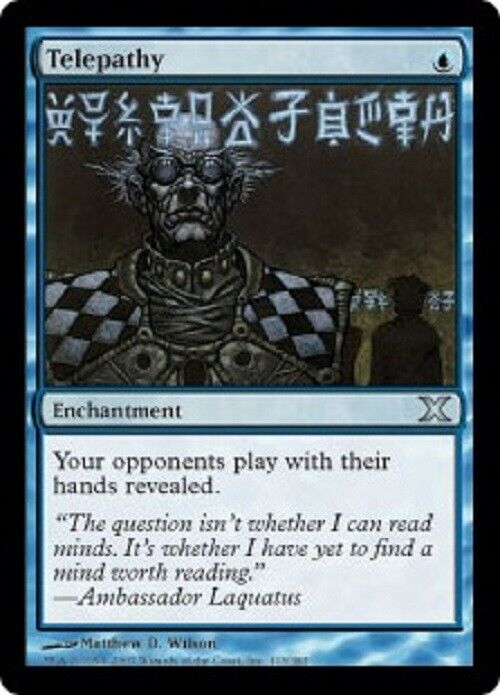 MTG MTG 1x Telepathy 10E Tenth Edition Card Magic The Gathering Commander Pauper