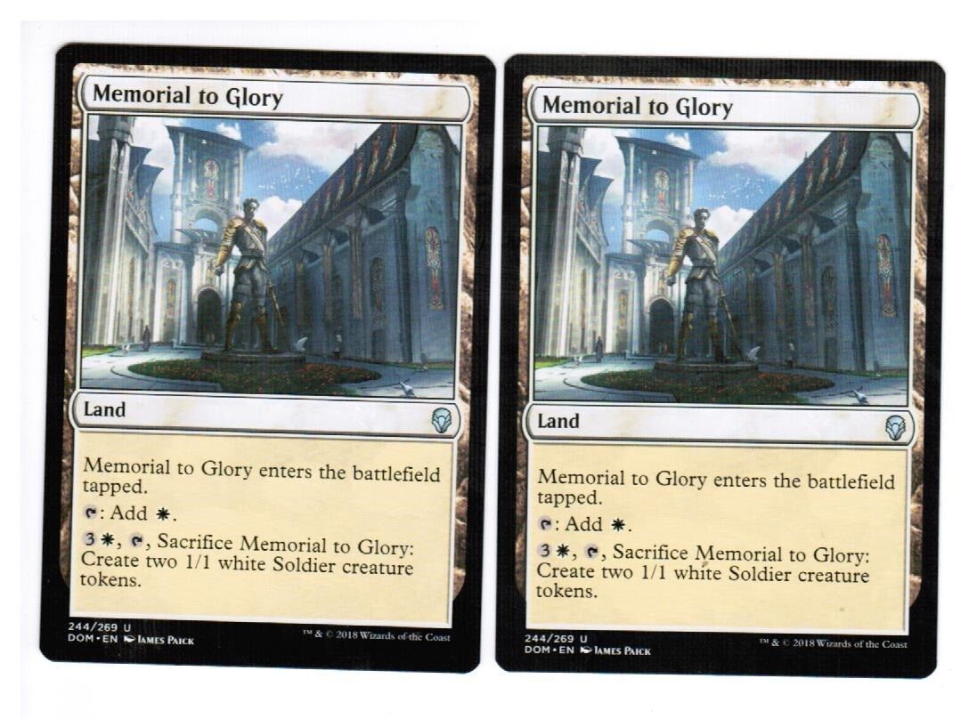 MTG 2x Memorial to Glory MtG Dominaria Unplayed Near Mint cards NM