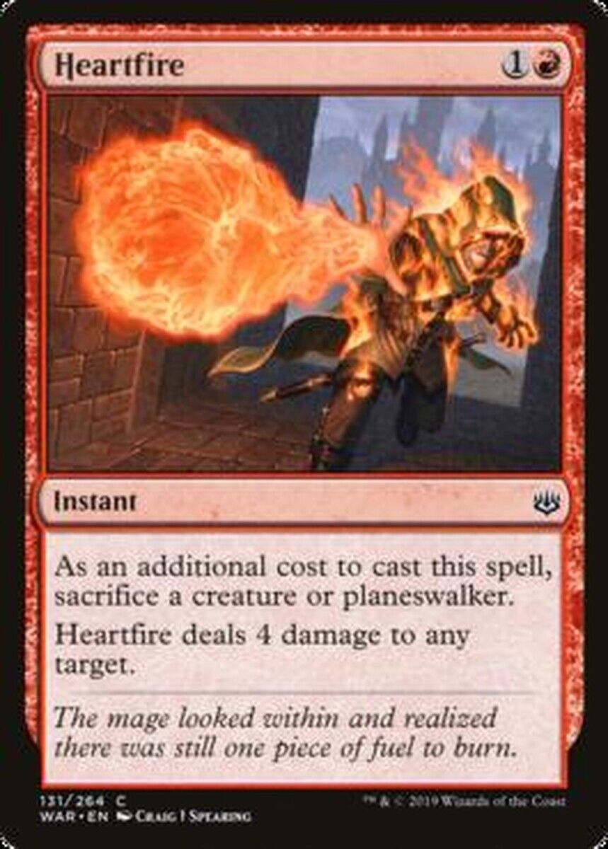 MTG MTG 4x Heartfire War of the Spark Cards Magic The Gathering NM
