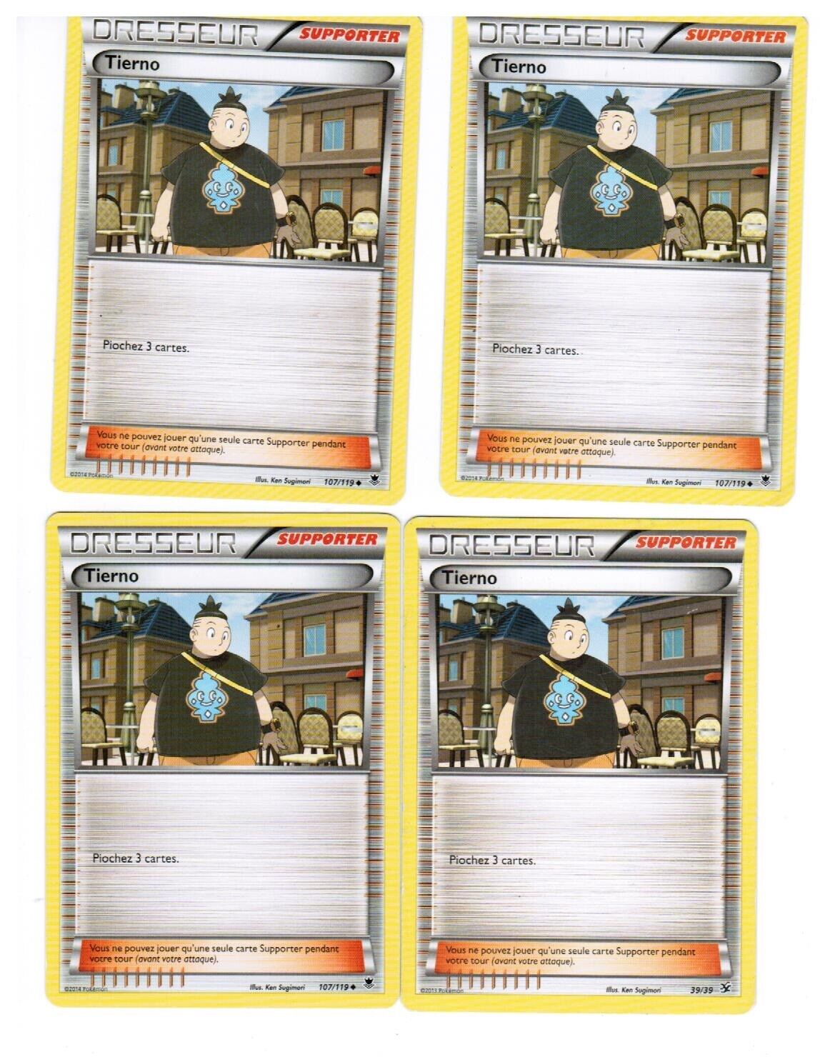 tierno pokemon card 4 X Trainer Tierno Set 139/39 French Français Pokemon Cards Trainer – Omniphustoys