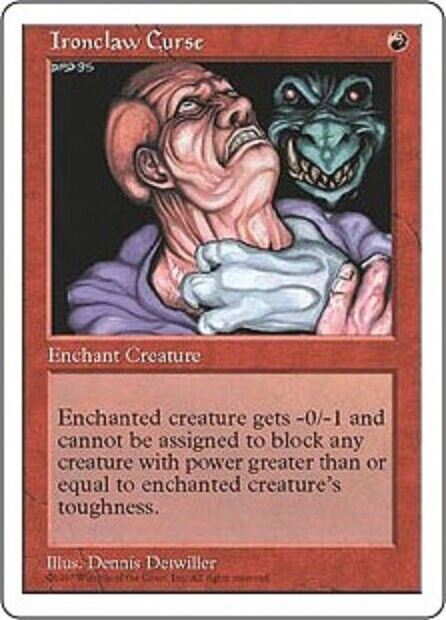 MTG MTG 1x Ironclaw Curse Fifth Edition Magic The Gathering
