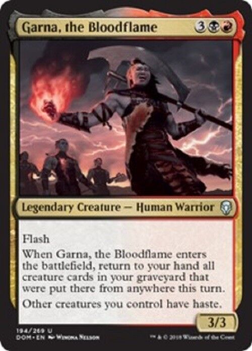 MTG 1x Garna, the Bloodflame Dominaria Unplayed NM card MTG Magic Pauper