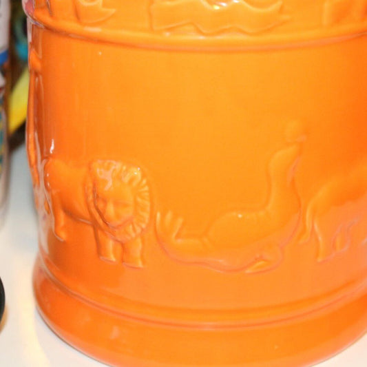 Cookie Jar Elephant Giraffe Animals Orange Vintage Lion Seal Rare