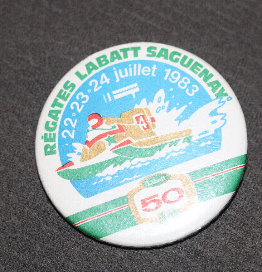 Régates Labatt 50 Saguenay 1983 Buttons Pin Back Macaron Decoration Door