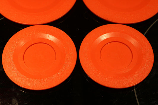 Fisher Price 1982 Fun With Food Tea Party Orange Lot Small & Large Plate Toys