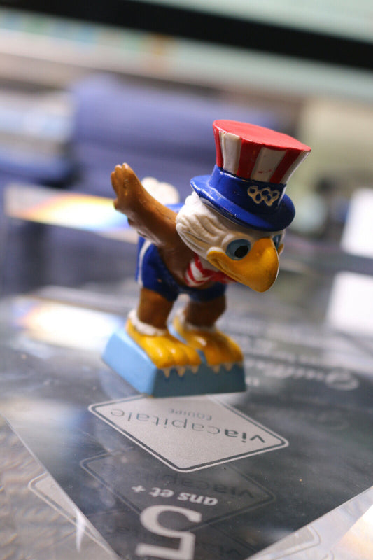 1984 La Olympic Sam The Eagle Mascot 2.5" Figure Swimming Event Berrie Company