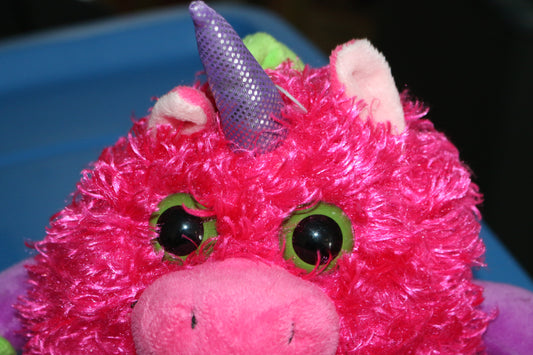 Ganz Webkinz Plush Pink Whoorah Friends Unicorn Green Eyes 8'' No Code