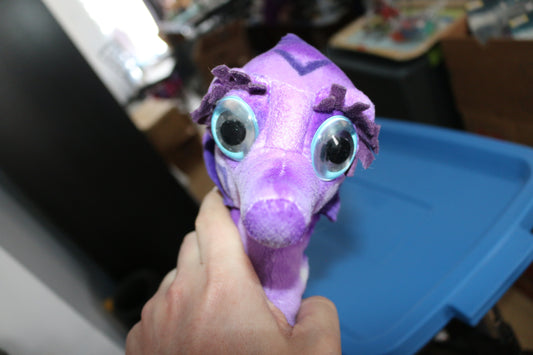 Fiesta Plush Seahorse Purple Big Blue Eyes Stuffed Sea Creature 15" Hangable 3+