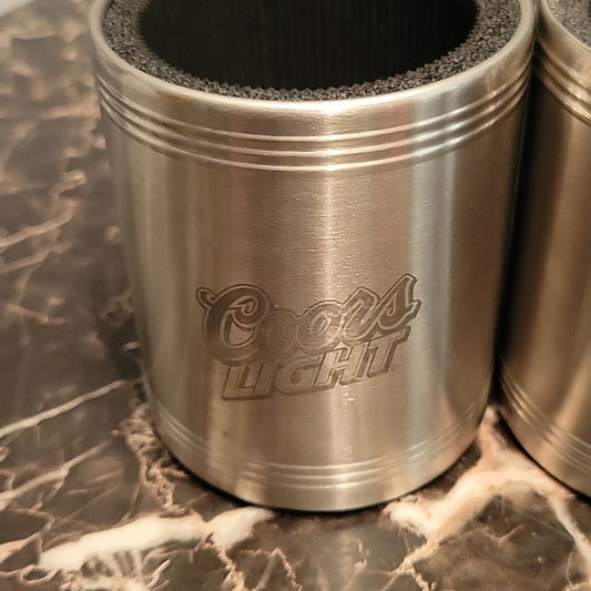 Coors Light Rockies 2 Beer Can Holders Cooler Coozie Coolie Koozie Stainless
