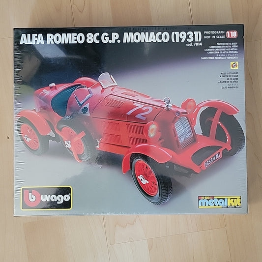 Alfa Roméo 8C G.P Monaco (1931) 1/18 Burago Die-Cast Metal Kit Model