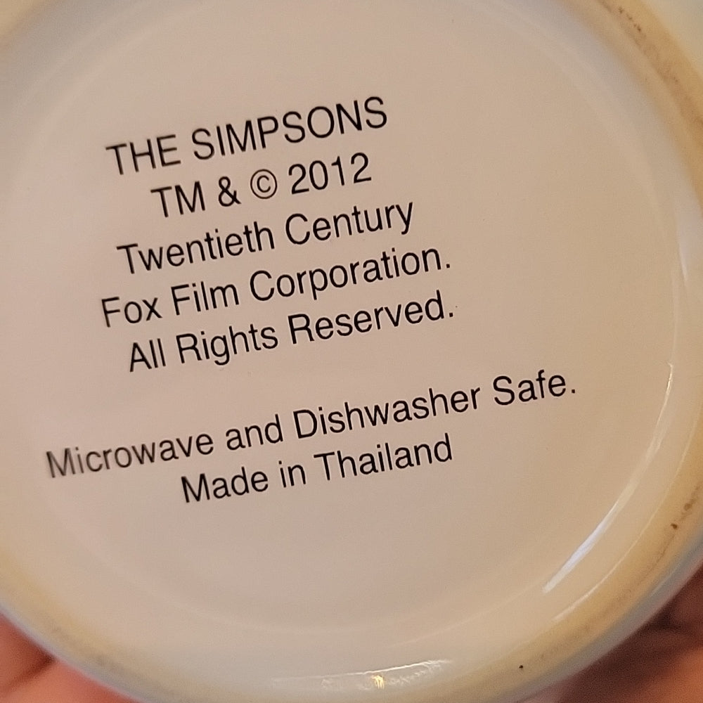 Universal Studios Exclusive The Simpsons White Ceramic Homer Mug Mmm... Carbs!