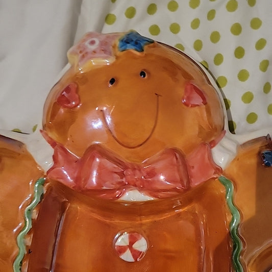Christmas Holiday Gingerbread Man Cookie & Candy Dish/Tray By Palm Tree Co