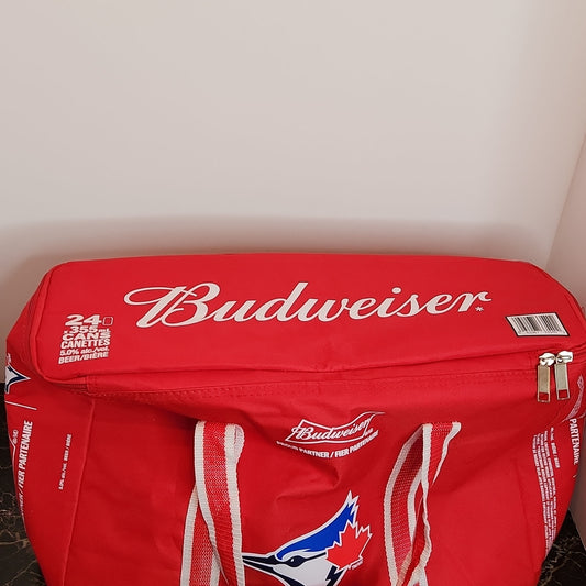 1999 Budweiser 24 Can Toronto Blue Jays Insulated Cooler Bag Carry Starps Zipper