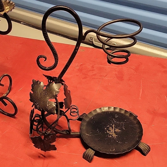 Chandelier En Fer Forgé Noir Vintage Style Medieval