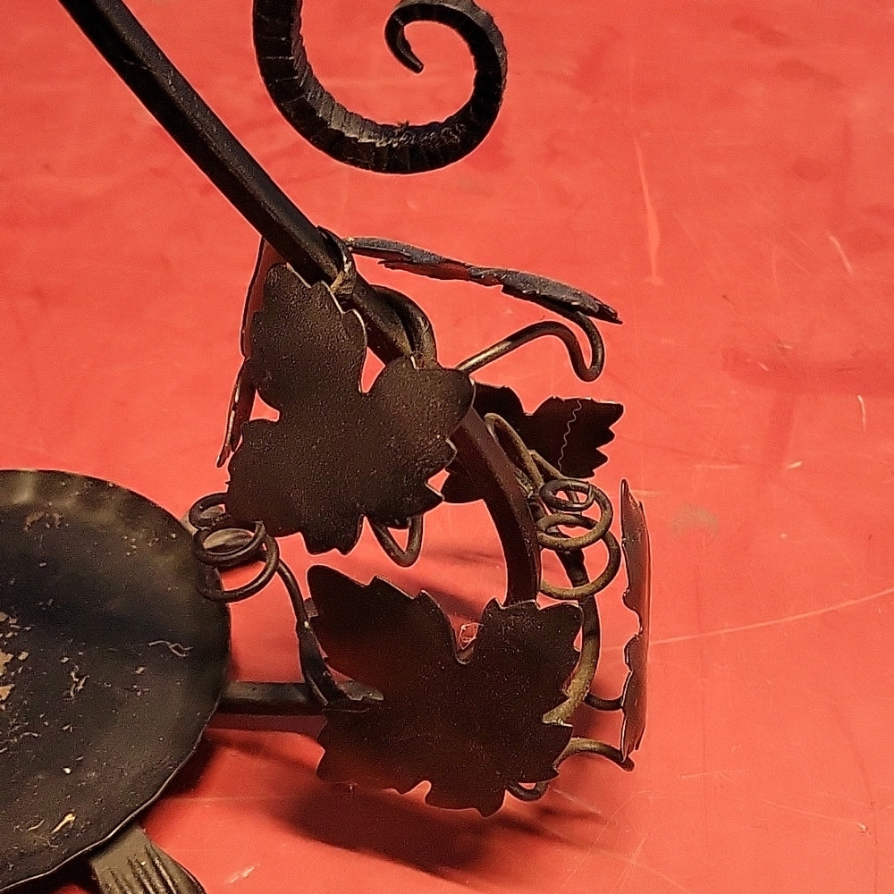 Chandelier En Fer Forgé Noir Vintage Style Medieval