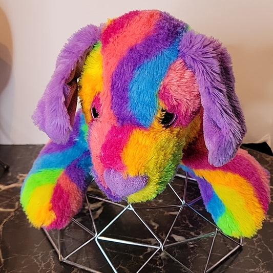 15" Rainbow Tie Dye Dog Puppy Stuffed Animal Plush Toy By Teddy Mountain Gift