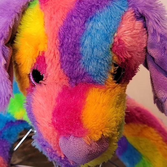15" Rainbow Tie Dye Dog Puppy Stuffed Animal Plush Toy By Teddy Mountain Gift