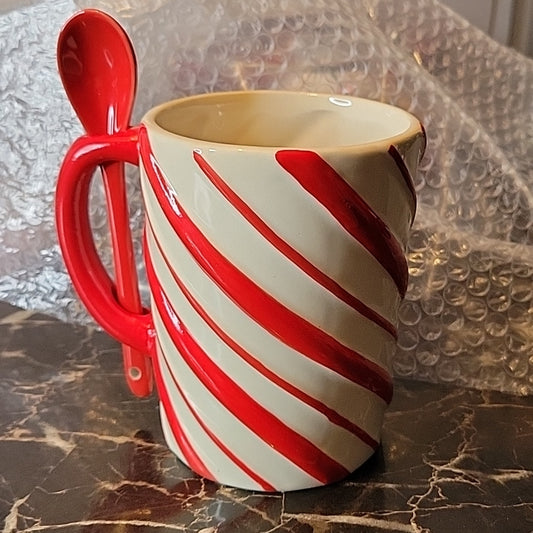 Teleflora'S Flowers Gift Send A Hug Festive Candy Cane Bouquet Mug Cup W/ Spoon